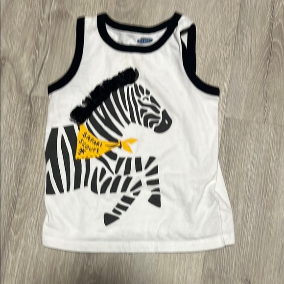 4/$30 Kids Zebra Print Tank Top - White and Black - Picture 1 of 1